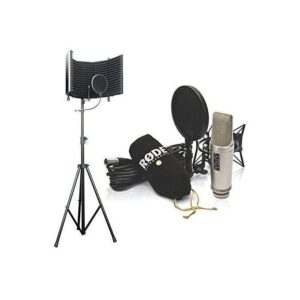 Rode NT2-A Cardioid Condenser Microphone Studio Bundle With Microphone Isolation Shield With Stand